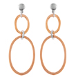 sterling silver rose gold plated double oval earrings