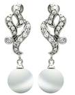 wholesale sterling silver filigree cz synthetic pearl earrings