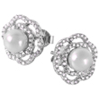 wholesale sterling silver flower pearl earrings