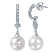 wholesale sterling silver white cz synthetic pearl earrings