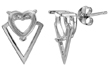 wholesale silver personalized trangle shape heart mounting earrings