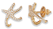 sterling silver gold plated hugging cz starfish earrings