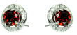wholesale sterling silver red and round pave cz stud earrings