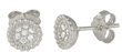 wholesale silver cz encrusted bowl shape stud earrings