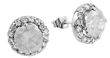 wholesale silver round cz stud earrings