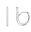 wholesale silver swoop cz hoop earrings