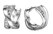 wholesale silver x hoop cz earrings