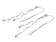 wholesale sterling silver two twisted wire threaded ball hook earrings
