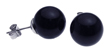 wholesale silver black pearl cz stud earrings