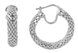 wholesale sterling silver thin hoop chaintexture earrings