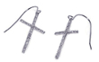 wholesale sterling silver cross cz hook earrings
