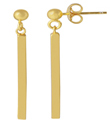 sterling silver gold plated drop down bar earrings