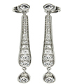 wholesale silver graduated teardrop channel set cz earrings