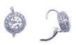 wholesale silver round cz hook earrings