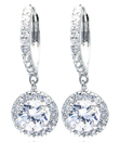 wholesale sterling silver round cz hoop earrings