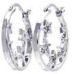 wholesale sterling silver cz hoop star earrings