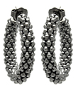 sterling silver black rhodium plated italian hoop earrings