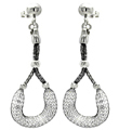 sterling silver black rhodium plated horse shoe design mesh stud earrings