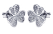 wholesale sterling silver micro pave clover cz stud earrings
