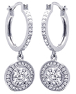 wholesale sterling silver micro pave round cz wire hoop earrings