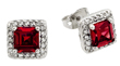 wholesale silver red princess earrings