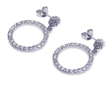 wholesale sterling silver round cz earrings