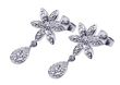 wholesale silver round oval flower cz stud earrings