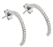 wholesale silver crescent cz stud earrings