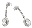 wholesale silver channel set cz stud earrings