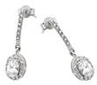 wholesale silver channel set cz stud earrings