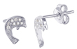 wholesale silver butterfly cz earrings