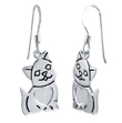 wholesale silver cat hook earrings
