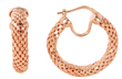 sterling silver rose gold plated thin hoop chaintexture earrings