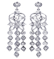 wholesale sterling silver star marquise cz three strand stud chandelier earrings