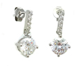 wholesale sterling silver channel set round cz stud earrings
