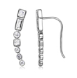 wholesale silver 6 arrow up cz climbing earrings