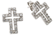 wholesale silver cross cz stud earrings