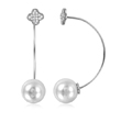 wholesale silver pearl cross earrings