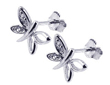 wholesale silver dragonfly cz post earrings