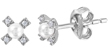 wholesale silver cz flower earrings