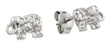 wholesale silver elephant cz stud earrings