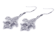 wholesale silver fleur de lis cz hook earrings