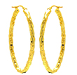 sterling silver gold plated oval hoop earrings