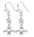 wholesale silver graduated flower round oval cz hook earrings