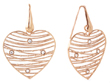 sterling silver rose gold plated heart earrings