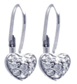 wholesale silver heart cz hoop earrings