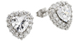 wholesale silver heart cz stud earrings