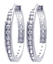 wholesale sterling silver cz hoop earrings