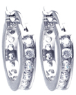 wholesale sterling silver channel set cz hoop earrings