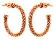 sterling silver rose gold plated crescent hoop earrings